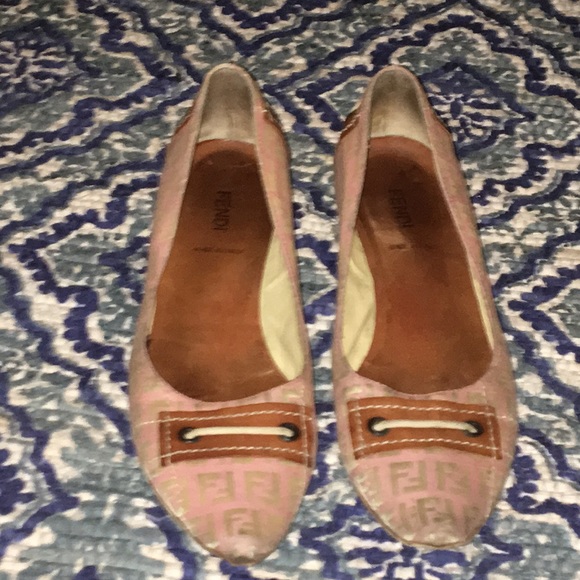 Vintage Fendi logo Satin kitten heel pumps pink 38 - Picture 5 of 8